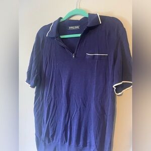 Short sleeve sweater with collar